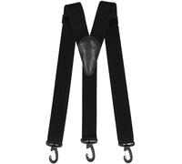 Decalen Men's Suspenders with Extra Strong Triangular Anti-Slip Buckle, Y-Shape, Long, One Size Fits All (Black 4)