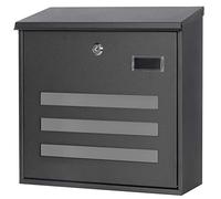 Decaller Wall Mounted Mailboxes with Key Lock, Metal Large Mail Box, 13 3/5" x 13" x 4 1/3", Black