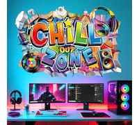 decalmile 3D Chill Out Zone Game Wall Decals Video Gaming Gamer Headset Wall Stickers Boy Kids Bedroom Teenagers Playroom Home Decor