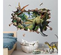 decalmile 3D Dinosaur Break Through Large Dino Jungle Wall Decals Stickers