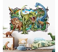 decalmile 3D Dinosaur Wall Stickers Break Through Large Dino Jungle Dinosaur Wall Decals Boys Room Baby Nursery Kids Bedroom Wall Decor