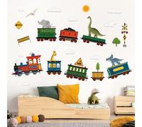 decalmile Animal Train Dinosaur Elephant Giraffe Wall Decals Stickers