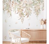 Decalmile Boho Hanging Leaves Wall Decals - Palm Leaf Plants Wall Stickers for Bedroom, Living Room, Kitchen, Office