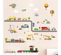 decalmile Construction Transportation Car Truck Boys Wall Decals Stickers