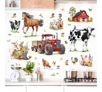 decalmile Farm Animal Wall Decals Horse Cow Farmhouse Truck Wall Stickers Bedroom Living Room TV Background Wall Decor