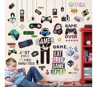 decalmile Gamer Gaming Controller Eat Sleep Game Boys Wall Decals Stickers