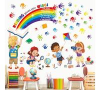 decalmile Rainbow Reading Corner Handprint Quotes Kids Wall Decals Stickers