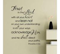 decalmile Trust in The Lord Wall Decals Quotes Religious Inspirational Bible Wall Letters Stickers Adults Bedroom Living Room Dining Room Wall Decor