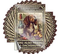 Decals Boat Name: Outdoor Bar A Woman Cannot Survive On Wine Alone She Also Needs A Dachshund Zoo Animal Coated Funny Signs for Home Decor(8X12CM-5Pcs)