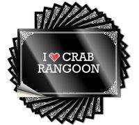 Decals Bottle Scratch Resistant Decals, Autumn Matte Print for Phone Case Interesting | Beer Uv Proof Pack I Love Crab Rangoon(6X9CM)
