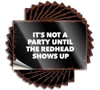 Decals Camping Decorations | Funny Cover It's Not A Party Until The Redhead Shows Up. for Free(8X12CM)