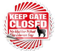 Decals Door Peel and Stick Self-Adhesive & Zoo Animal Laminated - Keep Gate Closed No Matter What The Llama Say for Custom Car Window | Man Cave Signs and Decor(6X9CM-10Pcs)