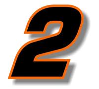 Decals Exterior Accessories Car Custom Race Number Square Font Black with Orange Border Sticker Graphic(Black2,5cm)