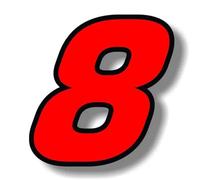Decals Exterior Accessories Popular Car Stickers Black (Red Outline) Quare Font Race Number Racing Number Decal(Number 8,20cm)