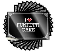 Decals Fluffy Vinyl Decals, Retro Home Decor Waterproof Case Stickers for Water Bottle | I Love Funfetti Cake Perfect for Free Laptop Decor(12X18CM)