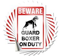 Decals for Cars Beware! Guard Boxer On Duty Funny Sticker 10 Pcs Bar Signs for Home Decor Toolbox Stickers(12X18CM)