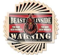 Decals for Cars Chicken Warning Funny Sticker 10 Pcs Funny Garage Signs for Men Tool Box Stickers(6X9CM)
