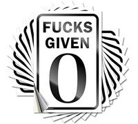Decals for Cars Fucks Given 0 Funny Sticker 10 Pcs Car Decal Stickers Car Stickers Funny(8X12CM)