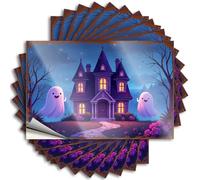 Decals for Cars Halloween Night: Spooky Castle with Friendly Ghosts Stickers 10Pcs Toolbox Stickers and Decals Prank Stickers(8X12CM)