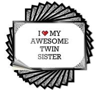 Decals for Cars I Love My Awesome Twin Sister Stickers Cars Stickers Car Stickers and Decals(12X18CM)