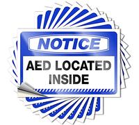 Decals for Cars Notice Aed Located Inside Stickers 10 Pcs Warning Sticker Family Car Stickers for Back Windo(12X18CM)
