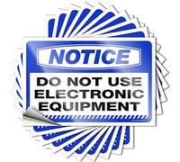 Decals for Cars Notice Do Not Use Electronic Equipment Stickers 10 Pcs Funny Bumper Stickers for Adults Car Accessories(8X12CM)