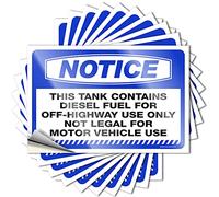 Decals for Cars Notice This Tank Contains Diesel Fuel for Off-Highway Stickers 10 Pcs Funny Garage Signs for Men Tool Box Stickers(8X12CM)