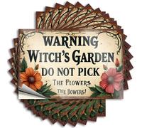 Decals Funny Vinyl Decals, Patio Decorations Outdoor Waterproof Wall Stickers for Water Bottle | Bewitching Warning: Preserve The Magic of Witch's Garden Flowers! Perfect for(6X9CM)