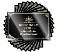 Decals Garage Scratch Resistant Decals, Cats Matte Print for Phone Case Men | Outdoor Deck Decor Uv Proof Pack Keep Calm I'm Almost an Quartermaster(6X9CM)