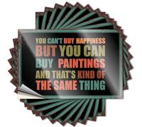 Decals Garage Scratch Resistant Decals, Unique Matte Print for Phone Case Diatomaceous | Bathroom Sets Uv Proof Pack You Can't Buy Happiness But You Can Buy Paintings(12X18CM)