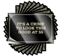 Decals Guest Bathroom Decor Custom Stickers, Haves Waterproof It's A Crime to Look This Good At 55 for Hydro Flask | Encouragement Vinyl Decals for Scooter Holiday Gift(6X9CM)