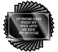 Decals Hat Metal I Love Those Days When My Wife Let's Me Ride My Bicycle for Science - Backyard Accessories Easy Peel Removable(8X12CM)
