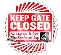 Decals Keep Gate Closed No Matter What The Squirrels Say Bar for Outdoor Bar Durable Vinyl/Funny Bar Decor Fun for Adult - Bar Signs for Home Bar Decor(12X18CM-2Pcs)