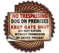 Decals Room Decorations Aesthetic Durable Vinyl - Keep Gate Shut: No Trespassing - Dog On Premises Hard for Checkered Use(12X18CM)