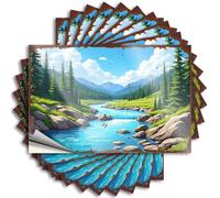 Decals Tent Accessories for Inside | Affirmation Laptop Mountain River Serenity: A Vibrant Landscape with Clear for Thankful(12X18CM)