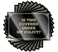 Decals Vinyl Wall Art is This Covered Under My Policy? & Bumper Funny Easy Apply Car Window Decals for Women(12X18CM-6Pcs)