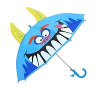 decalsweet Children's Umbrella with 3D, Windproof, Robustness Rain Umbrella with Whistle, Easy Foldable Children's Umbrella for Boys and Girls, blue sea monster