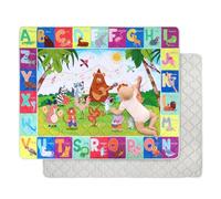 Decalsweet Extra Large Play Mat for Floor 150x180 cm,Thick Playmats,Soft Non-Slip Mat for Crawling & Playing,Machine Washable Portable Playpen Mat Pad for Tummy Time,Animal Concert