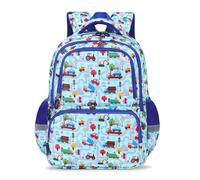 Decalsweet Kids Backpack with Reflective Strip,Large Boys School Bag for Primary School Elementary School,Lightweight Book Bag for Sports and Travel,City Cars