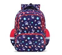 Decalsweet Kids Backpack with Reflective Strip,Large Boys School Bag for Primary School Elementary School,Lightweight Book Bag for Sports and Travel,Rocket Astronaut