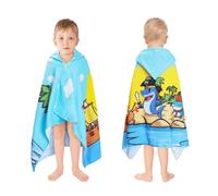Decalsweet Pirate Shark Hooded Towel for Kids,Soft Children's Bath Towel,Large Poncho Towel for Toddlers Boys Beach Swimming