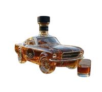 Decander Expert Classic Car Shaped Whiskey Decanter, 300ml Glass Bottle with Whisky Glass