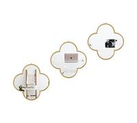 DECANIT Gold Mirrors for Wall Decoration Clover Mirrors for Living Room Decor & Home Decor, Pack of 3