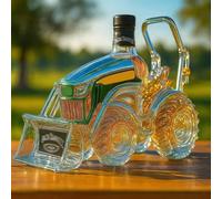 Decanter， 300ML, 3D Tractor Shaped Whiskey Wine Bottle,Creative Car Theme Empty Bottles(A)