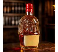 Decanter, 300ml Funny Whiskey Bottle, Strong Glass 3D Transparent Engraved Decanter, Novelty Wine(C)