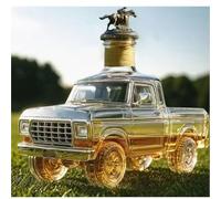 Decanter, Art Statue, 300ML Car Decanter Sculpture, Creative Glass Empty Wine Bottle, Pickup Truck Glass Wine Dispenser(A)
