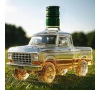 Decanter, Art Statue, 300ML Car Decanter Sculpture, Creative Glass Empty Wine Bottle, Pickup Truck Glass Wine Dispenser(A)