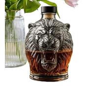 Decanter - Glass Alcohol Decanter Bottle - Animal Profile Collectible Kitchen Container for Birthday Fathers Days Valentines Holiday Party Wedding