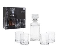 DECANTER GLASS WITH LID AND 4 GLASS