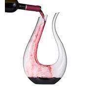 Decanter,Red Wine Decanter, 1.5L Clear Wine Decanter, 100% Lead-Free Crystal Glass Red Wine Carafe, U-Shaped Design Glass Whiskey Decanter Tool Bar Accessory